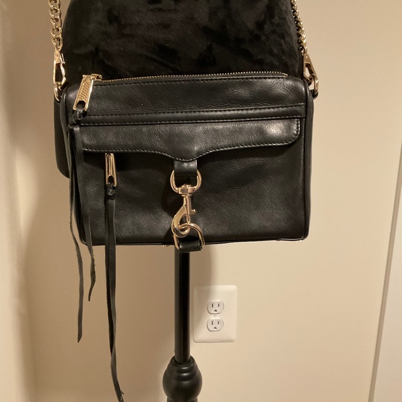 Rebecca Minkoff Mini M.A.C Black Leather Crossbody - Picture 1 of 11